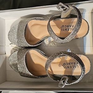 Valentino Franco Pewter Rhinestone Heels